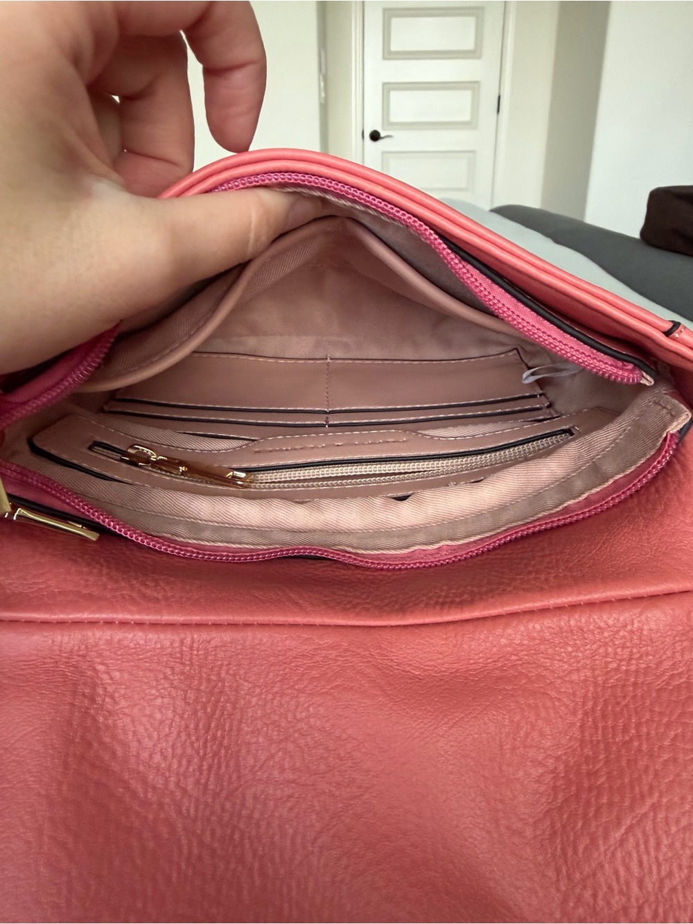 Poppy & Peonies Mini Downtown in Coral with matching Margaux wallet - Picture 9 of 13